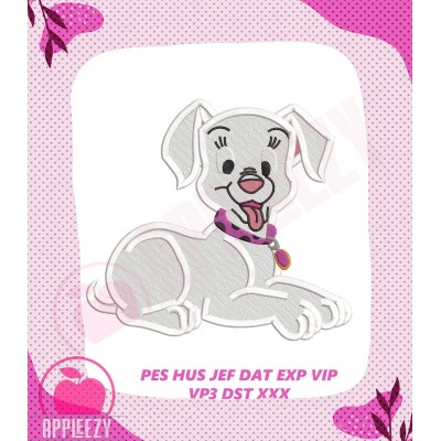 101 Dalmatians Puppies Filled Embroidery Design 1