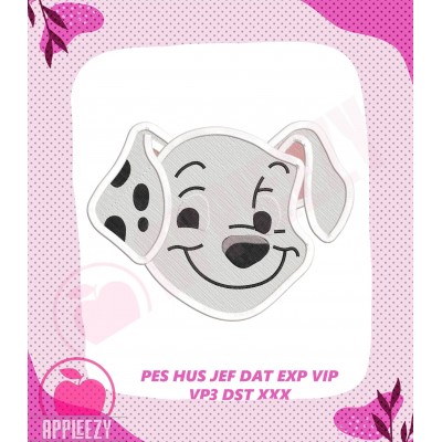 101 Dalmatians Puppies Head Filled Embroidery Design 1