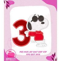3rd Birthday Boy Snoopy Applique Design