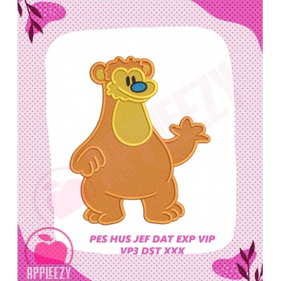 Bear in the Big Blue House Filled Embroidery Design 01