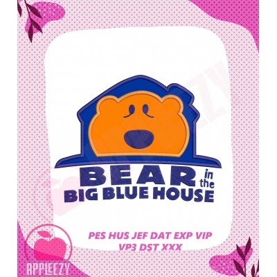 Bear in the Big Blue House Logo Applique Design