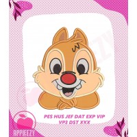 Chip and Dale Happy Head Applique Design 1