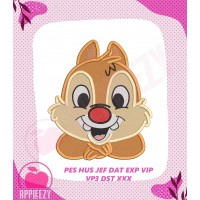 Chip and Dale Happy Head Filled Embroidery Design 1