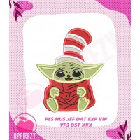 Dr Seuss Baby Yoda Filled Embroidery Design