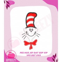 Dr Seuss Cat in the Hat Happy Applique Design