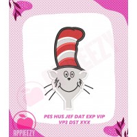 Dr Seuss Cat in the Hat Without Tie Happy Filled Embroidery Design