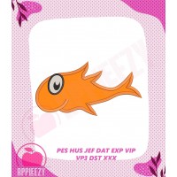 Dr Seuss The Fish Orange Fish Applique Design 01