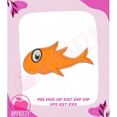 Dr Seuss The Fish Orange Fish Applique Design 01