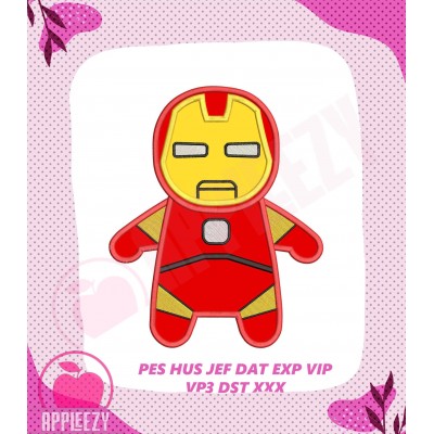 Iron Man Baby Superhero Applique Design