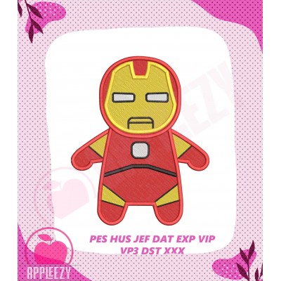Iron Man Baby Superhero Filled Embroidery Design