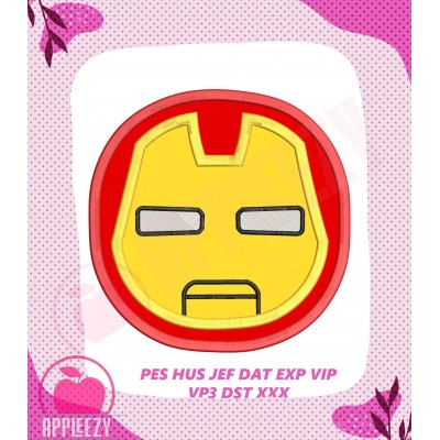 Iron Man Baby Superhero Head Applique Design
