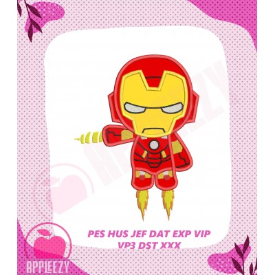 Iron Man Superhero Applique Design 1