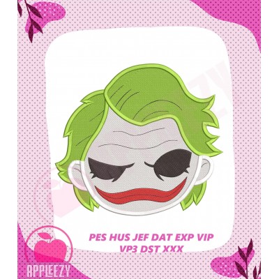 Joker Head Embroidery Design