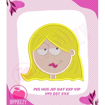 Lizzie McGuire Head Filled Embroidery Design