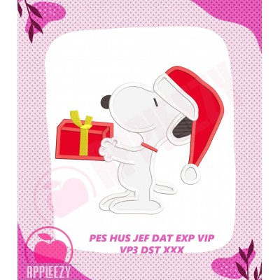 Snoopy Share Gifts Applique Design