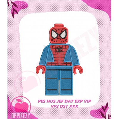 Spider Man Lego Filled Embroidery Design