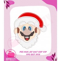 Super Mario Christmas Head Applique Design
